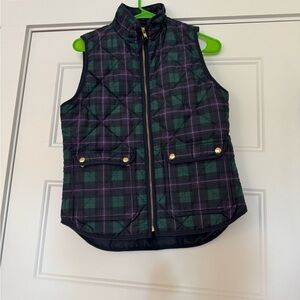 J. Crew Plaid Vest - Green and Pink